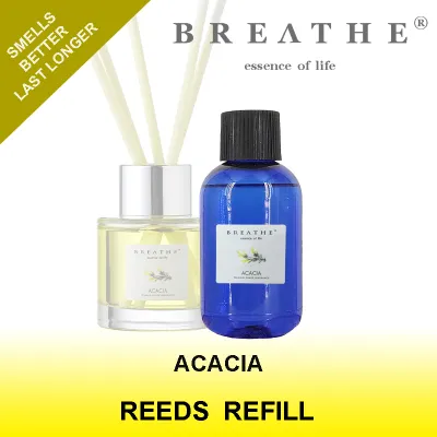 BREATHE-Reeds Diffuser refill - 60 ml LEMONGRASS LAVENDER EUCALYPTUS PEPPERMINT ROSE SANDALWOOD GREEN-TEA GREEN-APPLE GRAPEFRUIT-LIME CITRUS ROSEMARY MINT-TEA JASMINE CITRONELLA AIR FRESHENER REEDS DIFFUSER GIFT CHRISTMAS GIFTS 8.8 PROMO