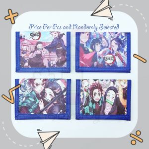 iSchoolDy Kids Anime Demon Slayer Trifold Wallet Dompet Budak