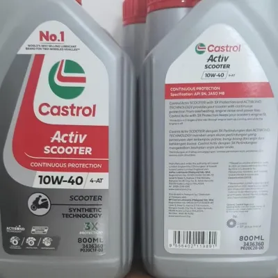 CASTROL ACTIV SCOOTER 10W40 | 4AT Motorcycle Engine Oil & SCOOTER GEAR OIL PLUS 80W90