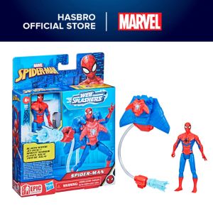 Marvel Spider-Man Aqua Web Warriors 4-Inch Spider-Man Action Figure with Refillable Water Gear Accessory