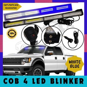 CPA (6728) 12-24V 36W 4 LED 24" COB TRAFFIC STROBE LIGHT BAR FOR POLICE EMERGENCY (WHITE BLUE)
