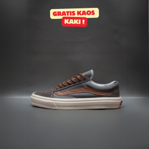 SEPATU VANS21 OLD SKOOL VAULT OG ABU LIST COKLAT KANVAS 36-43
