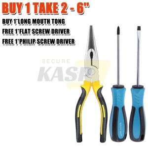 3PCS/Set Long Nose Pliers Set Heavy Duty Tiger Pliers Combination Tool With Flat And Philip Screw Driver (6 Inch/8 Inch)