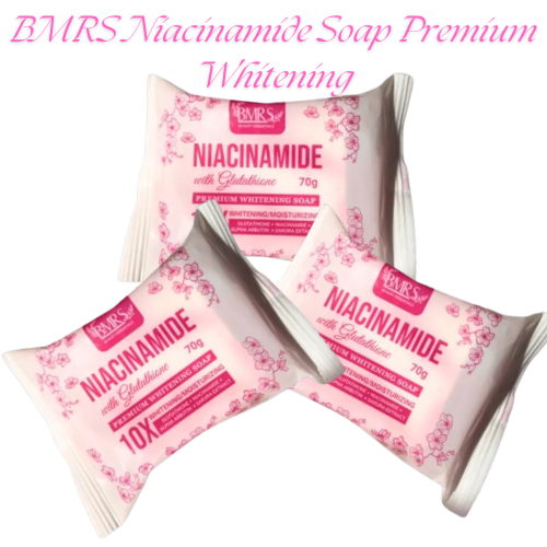 3pcs Bmrs Niacinamide With Glutathione Premium Whitening Soap With 10x