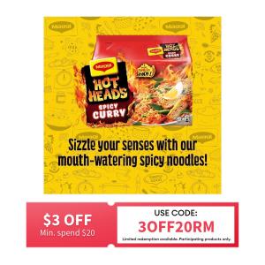Maggi Hot Heads Curry Instant Noodles