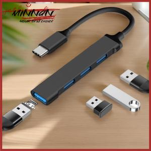 [minnan] 1 Piece PC Computer Accessories USB 3.0 Hub USB Hub 4 Port High Speed Type C Splitter 5Gbps Multiport HUB 4 USB 3.0 2.0 Ports