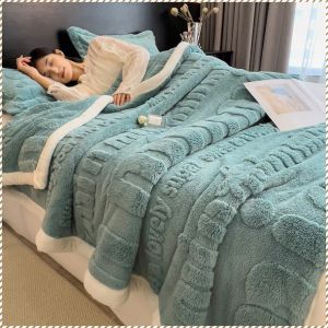 Sofa Blanket Padded Home Blanket Zero Distance Contact Skin-friendly and Fine Fluffy Healthy Sleep