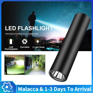 Powerful Flashlight LED flashlight  super bright Zoom  Mini Waterproof LED Flashlight Rechargable 3 Lighting Mode Torch Camping Hiking Tactical Torch Light Outdoor ​Zoom Flashlight 迷你手电筒