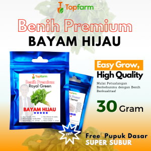 Benih Topfarm / Benih Bayam Cabut Hijau Super / Benih Bayam Cabut / Benih Bayam Hijau Terbaik / Benih Bayam Daun Besar / Benih Bayam Hijau Eceran