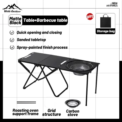 IGT Tactical Table Camping Folding Barbecue Table Portable Lightweight Desk Picnic Open Quickly