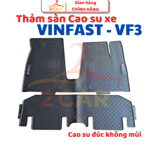 Thảm lót sàn xe Vinfast VF3 - Hàng CAO SU Nissin chữ trắng đúc không mùi chống trượt - Mẫu mới _2CAR