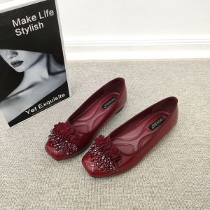 Simoncelli Sepatu Flat Wanita | Sepatu Jumbo 41-44 | Sepatu Wanita 36-40 | Sepatu Korea | Flatshoes Kerja | Sepatu Hitam | Sepatu Merah | Sepatu Pesta 8026-11