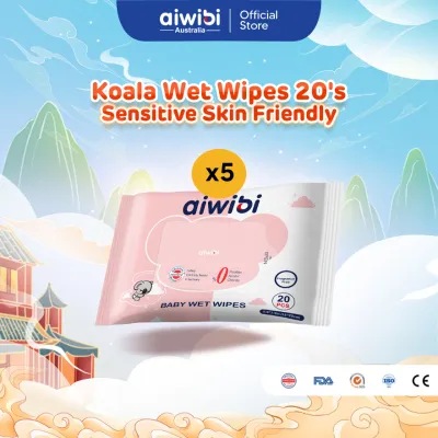 Aiwibi Baby Koala Wet Wipes (20s x 5Pack)