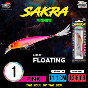 UMPAN PANCING LURE MINNOW Riptide SAKRA Minnow FLOATING Lure 11.1 CM 13.8 GRAM Casting KakapHampalaTomanTrevallyBarramundiTarpoon