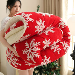 【Super low price】Christmas Style Thick Winter Blanket for Bed Soft Warm Snowflake Fleece Comforter Double Size Faux Lambswool Sleeping Blankets