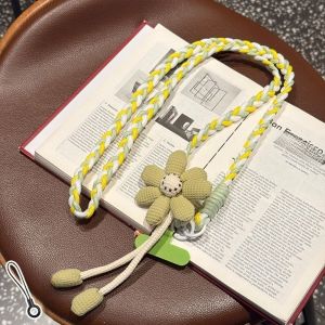 BUENOO Ins Flower Mobile Phone Lanyard Handmade Universal Mobile Phone Crossbody Strap Cute Anti-drop Phone Case Lanyard Women