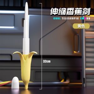 Popular mini banana shrinking sword 3D printing gravity carrot rotating samurai sword trick decompression toy