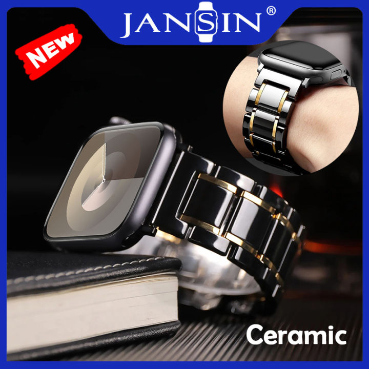 Ceramic Strap For Apple Watch Series 10 42mm 46mm Stainless Steel