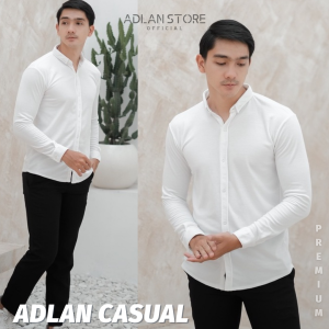 Adlan Kemeja Casual Pria terbaru Lengan Panjang Kemeja Formal Kerja Premium