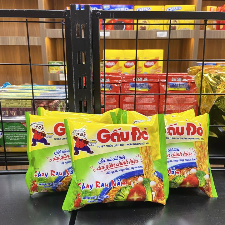 Mì Gấu Đỏ vị chay rau nấm/ tôm và gà/ tôm chua cay gói 63g | Lazada.vn