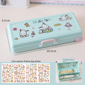 🔥chageey👍 Kuromi Cinnamoroll Pochacco Stationery Box Creativity Suitcase Modeling Portable High Capacity Storage Pencil Case for Pencils Erasers Paper Clips and Other Small Stationery Supplies