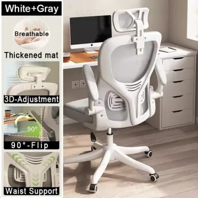 Ergonomic Office Chair Mesh Gaming Chair Adjustable Headrest Lumbar Support Swivel Computer Chair
