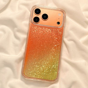 Color Gradient Quicksand Case for iPhone 17 16 15 Pro Max Candy Clear Back Cover Hard Liquid Glitter Shell Armor Protective Capa