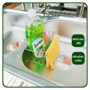 Rổ để chai nước rửa chén Inox 304 PHÁT ĐẠT giá đựng đồ rửa chén (SP100)