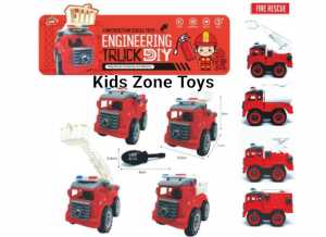 Mainan Anak 4 in 1 DIY Truck Engineering Fire Rescue