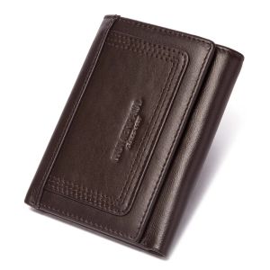 HUMERPAUL Slim Wallet for Men RFID Original Genuine Leather Trifold Cards Holder Small Luxury Male Clutch with Zipper Coin Pouch2026