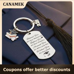 【 CANAMEK 】 2026 Graduation Keychain for Her School Graduation Stainless Steel Keyring Unique Inspirational Gift for Daughter