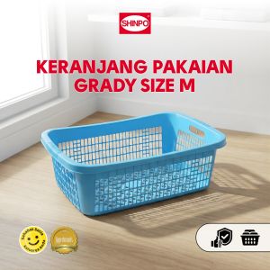 SHINPO Keranjang Pakaian Plastik 56 x 36 x 18 CM Grady Clothes Basket Serbaguna SPO-SIP-427M