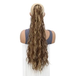 BEAUTYLADIES โอมเบร หางม้าหยักศกยาว ต่อผมม้า ดัดผมข้าวโพด วิกผมหางม้า ของตกแต่งผม ธรรมชาติ วิกผมมัดหางม้าแบบมีเชือก สำหรับผู้หญิง