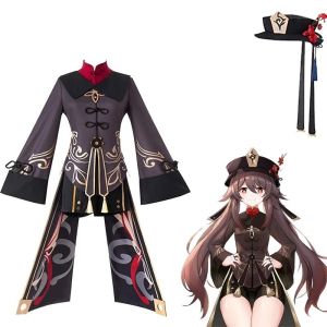 Game Genshin Impact Hutao Cosplay Costume Anime Uniform Hutao Cosplay wig Ghost Cosplay chinese style jacket Halloween Costume For Women