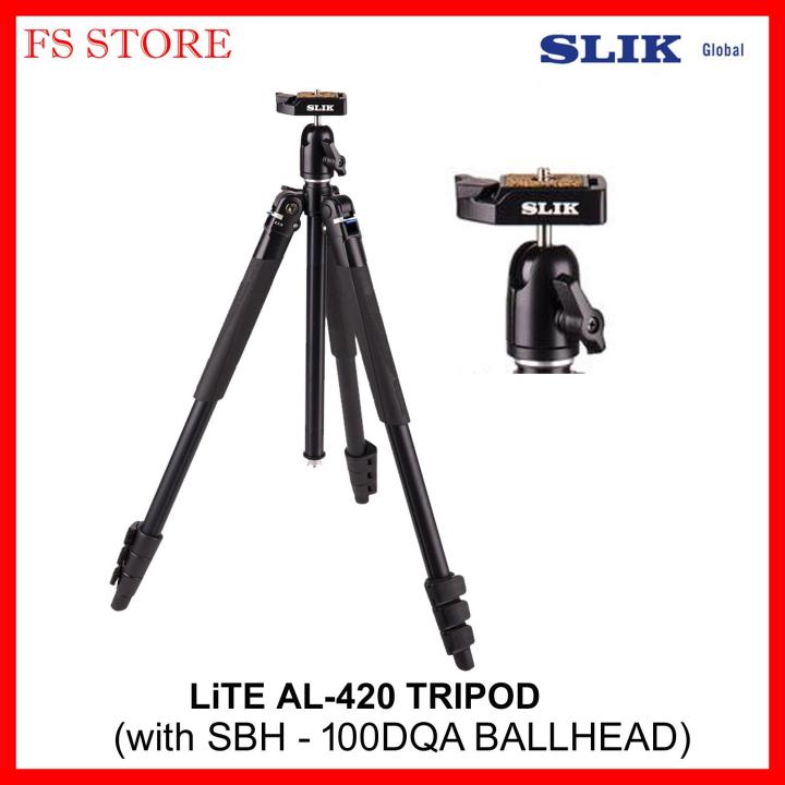 SLIK LITE AL 420 TRIPOD (WITH SBH 100DQA ballhead) Lazada