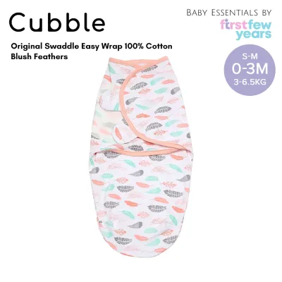 Cubble Original Swaddle Easy Wrap 0-3M (3 Designs) 100% Cotton Swaddle Blanket Adjustable Infant Wrap