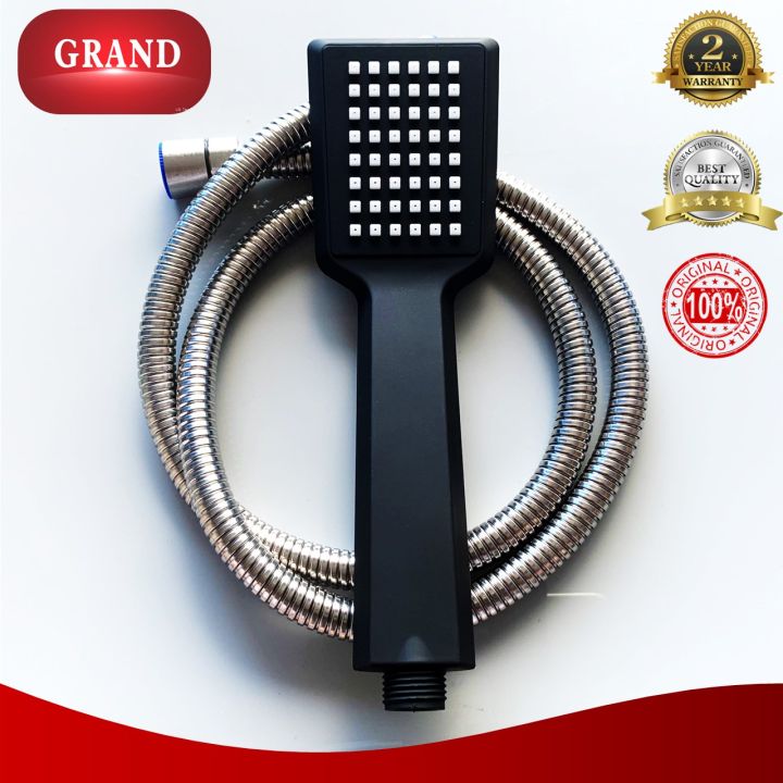 Grand B1 Matte Black Shower Head w/ Stainless Steel Shower Hose (1.2M/1