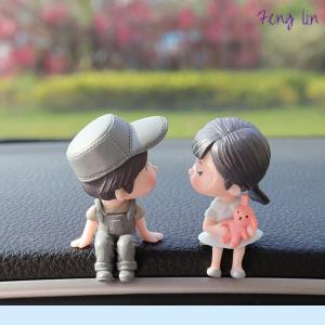 🔥🔥🔥fenglin Car Accessories Cute Cartoon Couple Movable Doll Balloon Ornaments Car Cute Kissing Couple Doll Car Decoration Balloon Ornaments