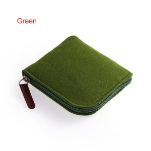 Cheap Wool Felt Mini Coin Purse Wallet Women Men Change Bag Credit Card ID Holder Wallets Key Chain Mini Bag Felt Retro Bag