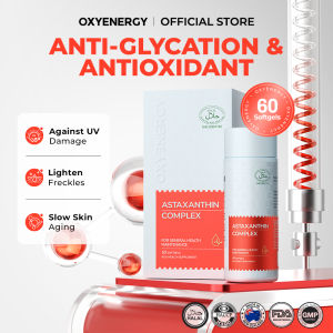 OXYENERGY Astaxanthin 4800mg Natural Algae Antioxidant Eye Skin Joint Support Anti Aging Supplement 60 Softgels Halal
