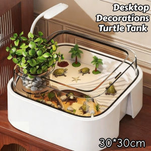 Turtle Tank Mini Amphibians Reptiles Aquarium Ecological Landscape Box Desktop Fish Tank Decorations