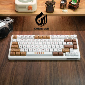Amerteer 129 keys cat coffee theme keycap set XDA Profile PBT for mechanical keyboard