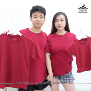 Carotyles Baju Atasan Kaos Couple Keluarga Family Wanita Anak Perempuan Laki Laki Pasangan Oversize Jumbo Lengan Pendek Panjang Korean Style Terbaru GARIS 123 A