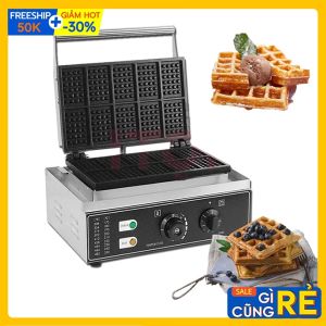 Máy làm bánh waffle tổ ong công nghiệp khuôn 10