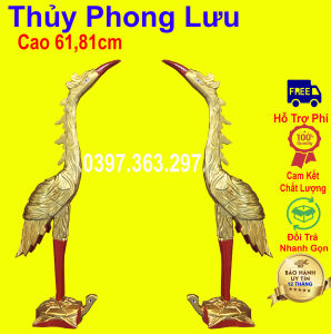 Hạc thờ gia tiên hạc thờ gỗ mít hạc bàn thờ 2 cỡ hạc cao 61 và 81