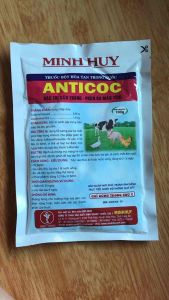 Freeship Tuấn thuốc thú y ANTICOC gói 100 g dùng cho gia súc và gia cầm