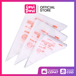 Plastik Hias Kue Segitiga Isi 10 Pcs 3 ukuran / Papping Bag/ Plastik Contong Cream Adonan Kue