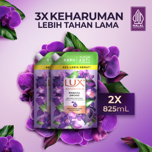 [Paket isi 2] Lux Botanicals Sabun Mandi Cair Magical Orchid 825ml