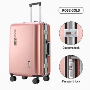 กระเป๋าเดินทาง 20/24 นิ้ว Travel luggage มีพอร์ตชาร์จ USB กระเป๋าล้อลาก โครงอลูมิเนียม วัสดุ ABS+PC กันน้ำ กันแรงกระแทก กระเป๋าเดินทางอะลูมิเนียม 4 ล้อหมุนได้ 360องศา