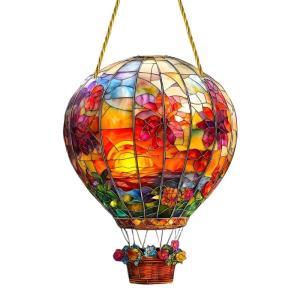 Hot Air Balloon Window Decorations Sun Catcher Acrylic Wall Hangable Colored Decors Decoration for Garden Outdoor